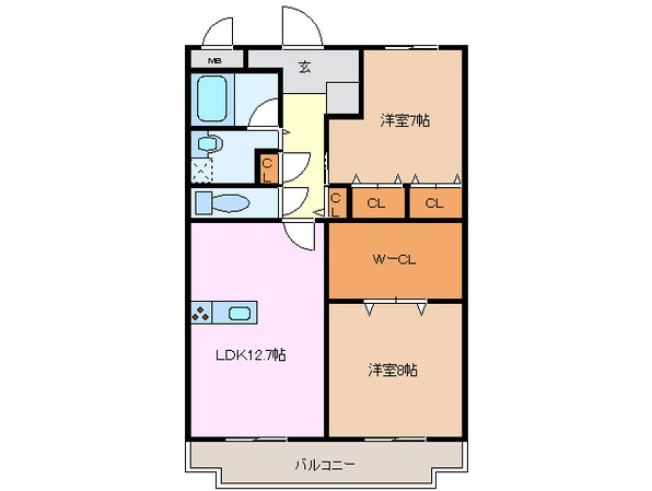 近鉄長島駅 徒歩14分 2階の物件間取画像